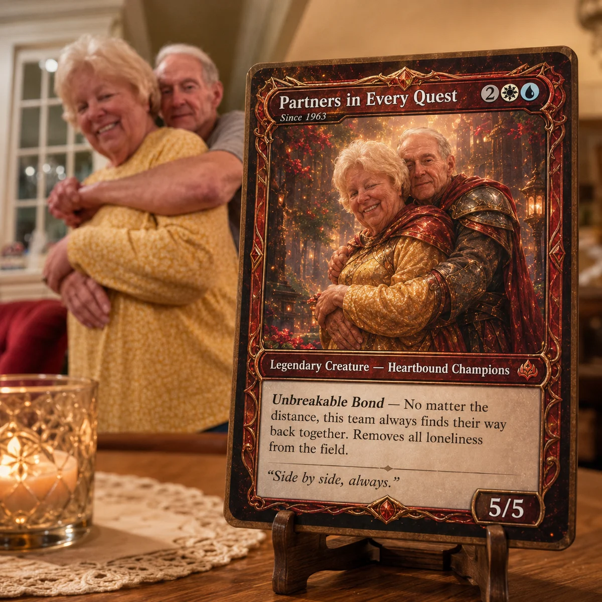 Fantasy card on a stand